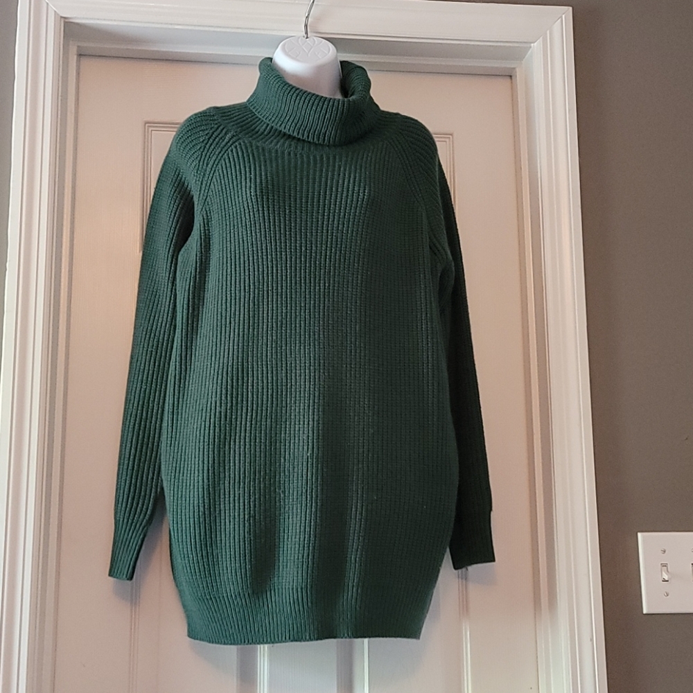 Cowl neck sweater dress